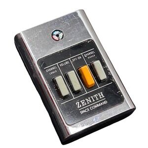 Vintage Zenith Space Command TV Remote Control Ultrasonic Clicker Silver Black